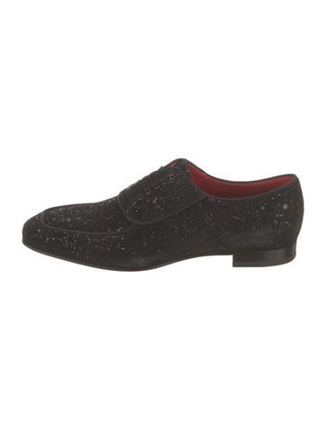 Christian Louboutin Oxfords Suede Glitter Accents Brogues 9