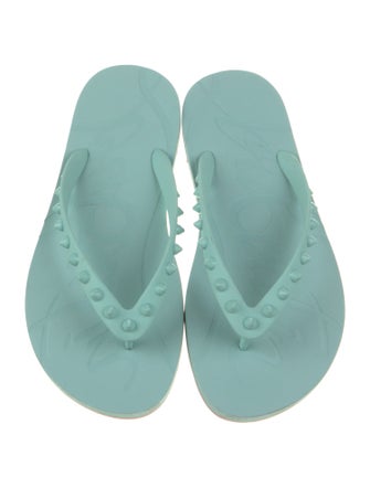 Christian Louboutin Rubber Studded Accents Flip Flops