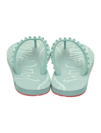 Christian Louboutin Rubber Studded Accents Flip Flops