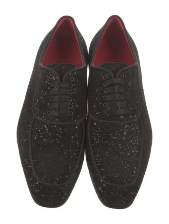 Christian Louboutin Suede Glitter Accents Oxfords