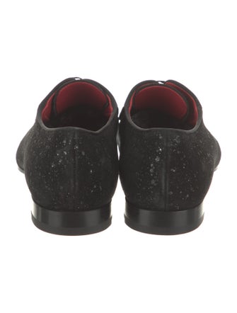 Christian Louboutin Suede Glitter Accents Oxfords