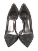 Christian Louboutin Canvas Glitter Accents D'Orsay Pumps