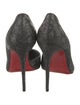 Christian Louboutin Canvas Glitter Accents D'Orsay Pumps