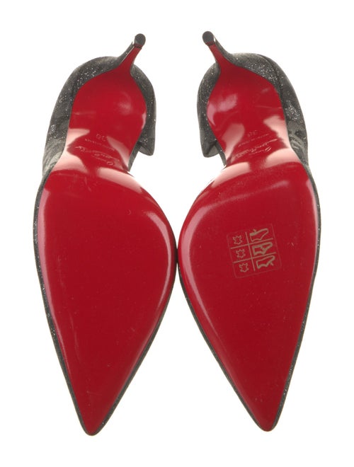 Christian Louboutin Canvas Glitter Accents D'Orsay Pumps