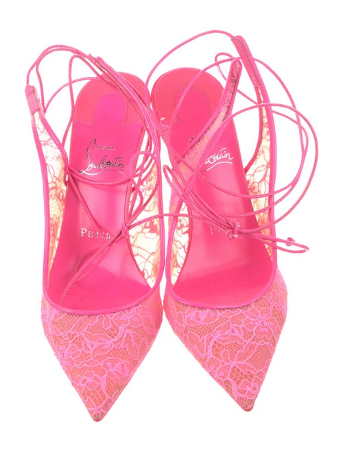 Christian Louboutin Lace Slingback Pumps