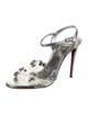 Christian Louboutin Leather Crystal Embellishments Slingback Sandals