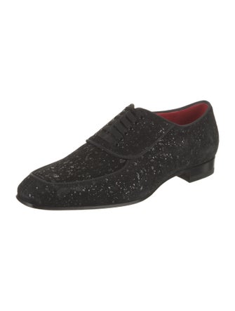 Christian Louboutin Suede Glitter Accents Oxfords