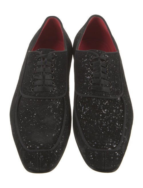 Christian Louboutin Suede Glitter Accents Oxfords