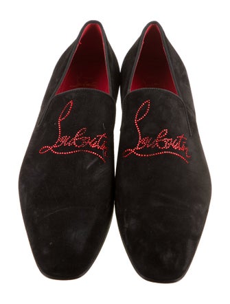 Christian Louboutin Velvet Graphic Print Loafers