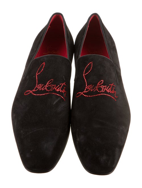 Christian Louboutin Velvet Graphic Print Loafers