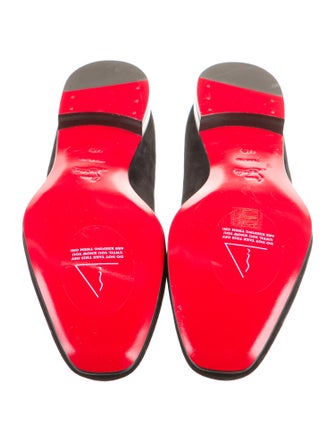 Christian Louboutin Velvet Graphic Print Loafers