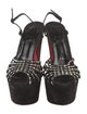 Christian Louboutin Velvet Crystal Embellishments Slingback Sandals