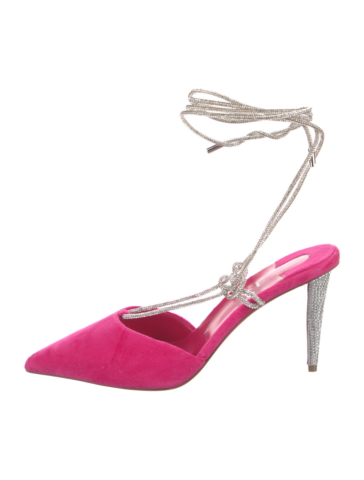 Christian Louboutin Velvet Crystal Embellishments Slingback Pumps