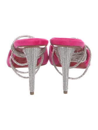 Christian Louboutin Velvet Crystal Embellishments Slingback Pumps