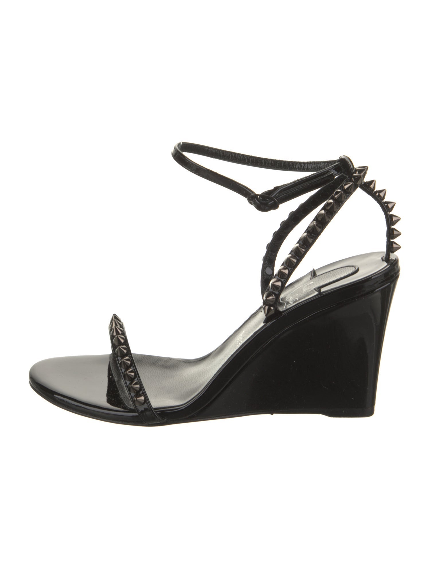 Christian Louboutin Patent Leather Studded Accents Sandals