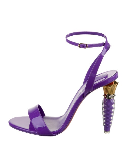 Christian Louboutin Patent Leather Studded Accents Sandals