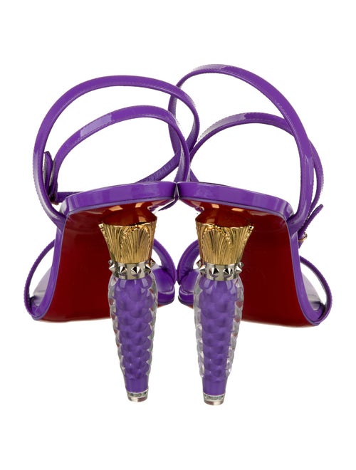Christian Louboutin Patent Leather Studded Accents Sandals