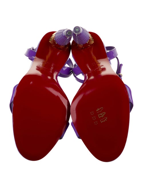 Christian Louboutin Patent Leather Studded Accents Sandals