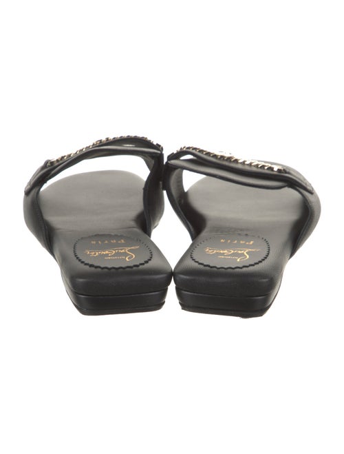 Christian Louboutin Leather Chain-Link Accents Slides