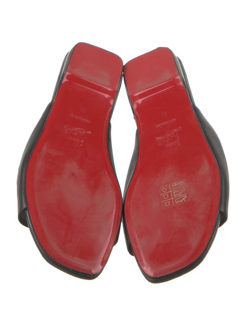 Christian Louboutin Leather Chain-Link Accents Slides