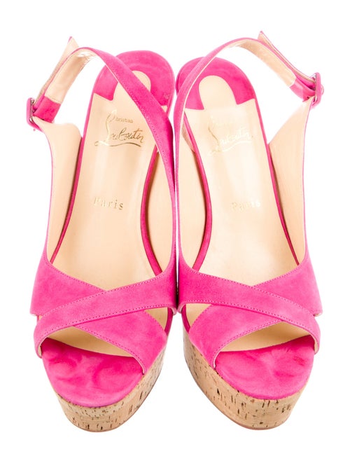 Christian Louboutin Reine De Liege 120 Suede Slingback Pumps