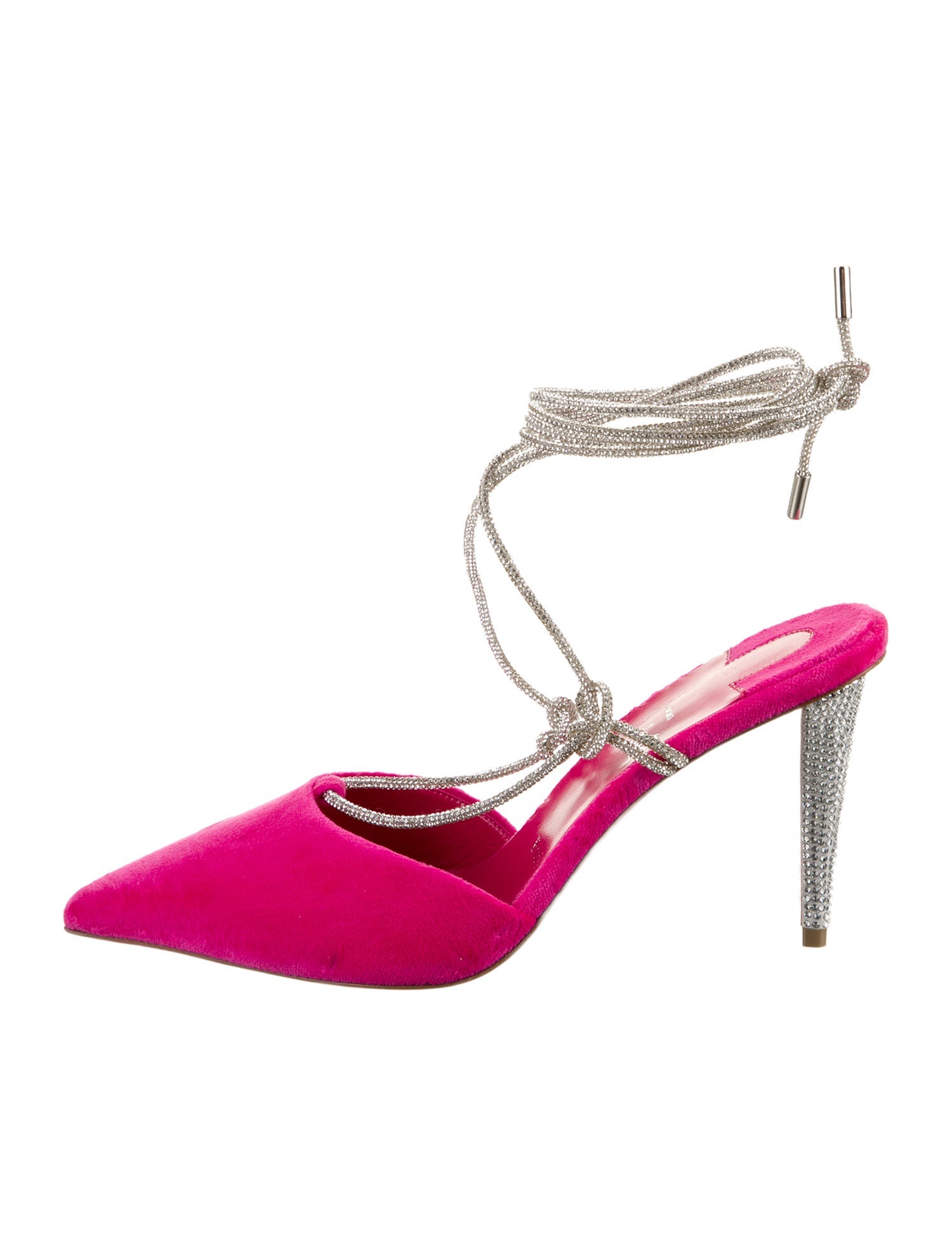 Christian Louboutin Velvet Crystal Embellishments Slingback Pumps