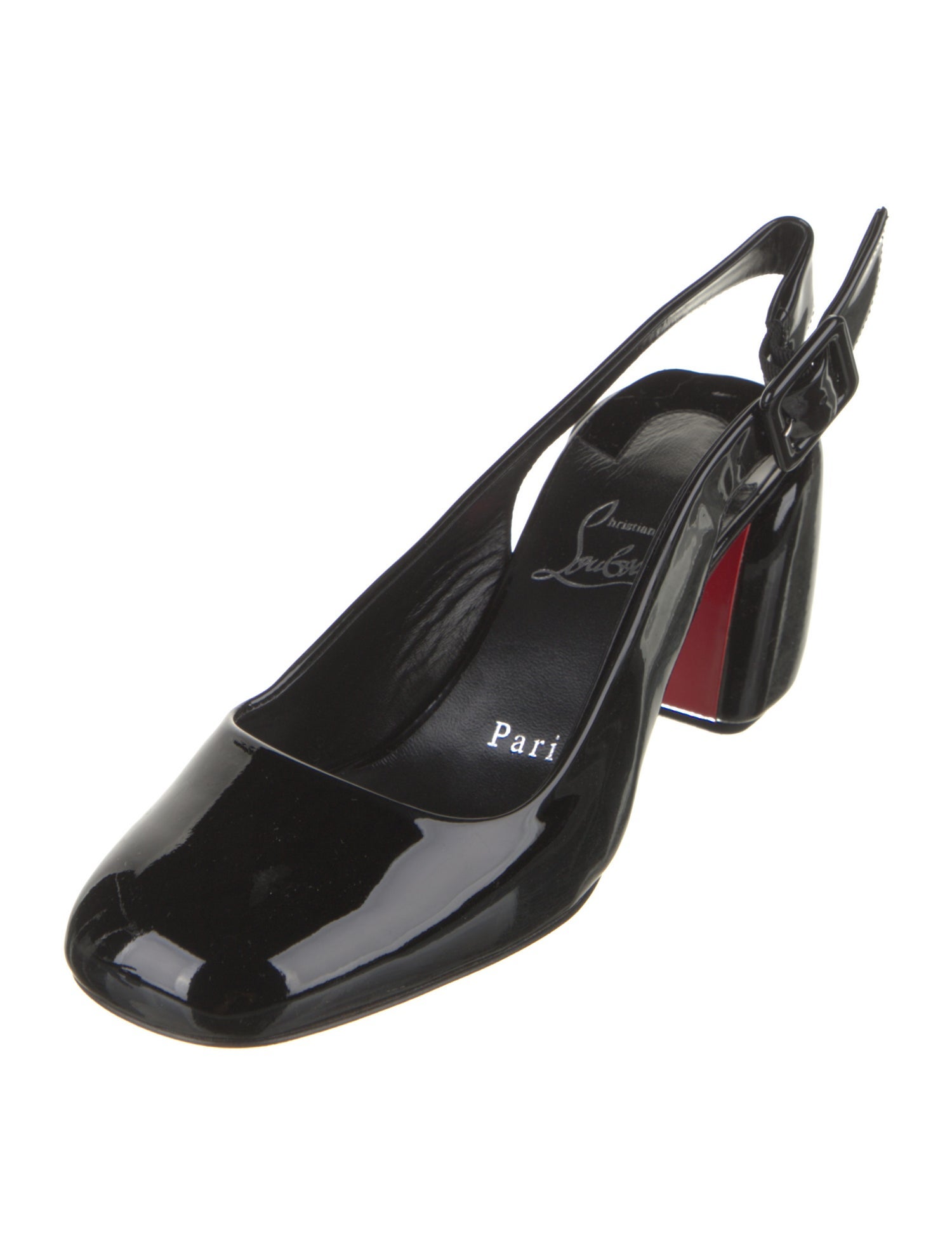 Christian Louboutin Patent Leather Slingback Pumps