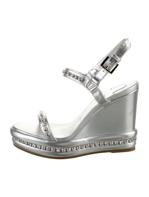 Christian Louboutin Leather Crystal Embellishments Sandals