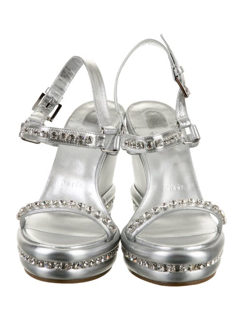 Christian Louboutin Leather Crystal Embellishments Sandals