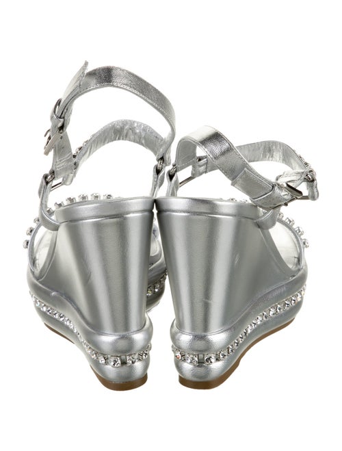 Christian Louboutin Leather Crystal Embellishments Sandals
