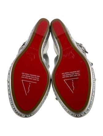 Christian Louboutin Leather Crystal Embellishments Sandals