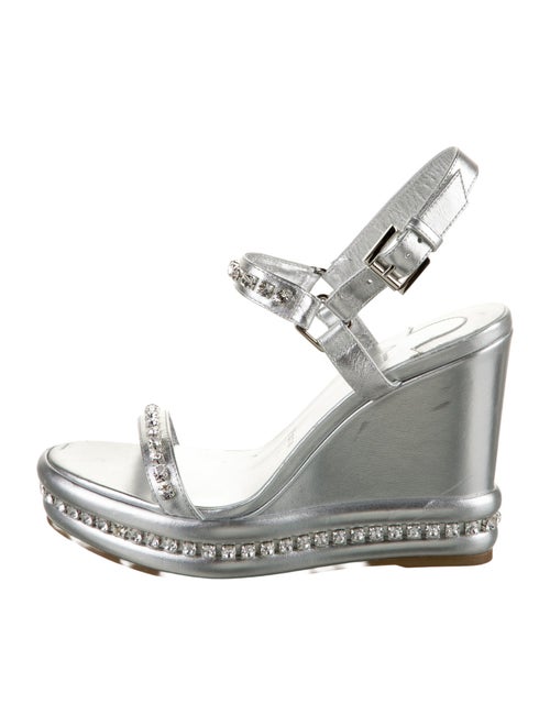Christian Louboutin Leather Crystal Embellishments Sandals