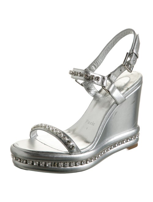 Christian Louboutin Leather Crystal Embellishments Sandals