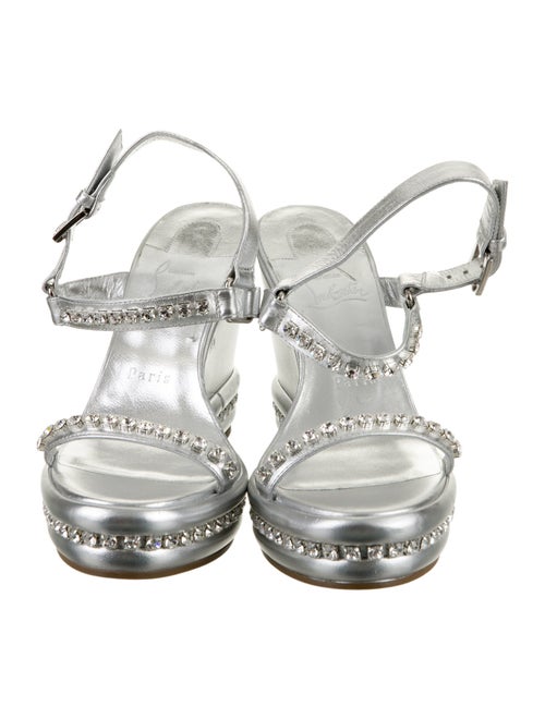 Christian Louboutin Leather Crystal Embellishments Sandals