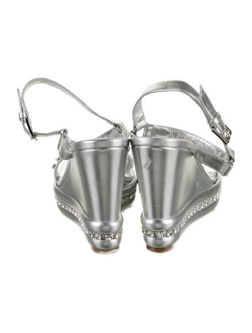 Christian Louboutin Leather Crystal Embellishments Sandals
