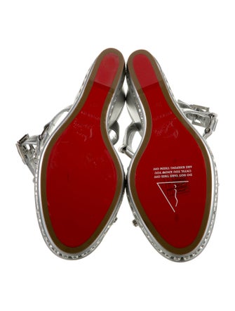 Christian Louboutin Leather Crystal Embellishments Sandals