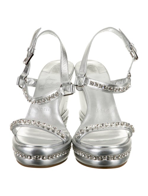 Christian Louboutin Leather Crystal Embellishments Espadrilles