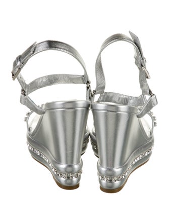 Christian Louboutin Leather Crystal Embellishments Espadrilles