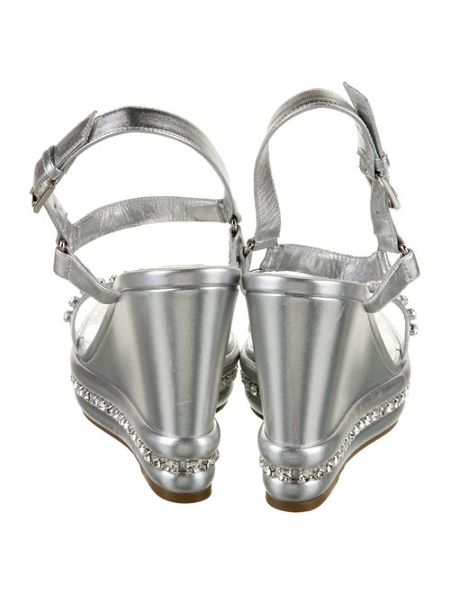 Christian Louboutin Leather Crystal Embellishments Espadrilles