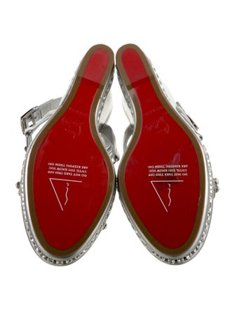 Christian Louboutin Leather Crystal Embellishments Espadrilles