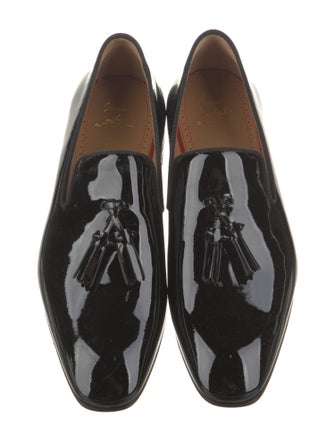 Christian Louboutin Patent Leather Tassel Accents Slippers