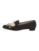 Christian Louboutin Suede Feather Trim Loafers