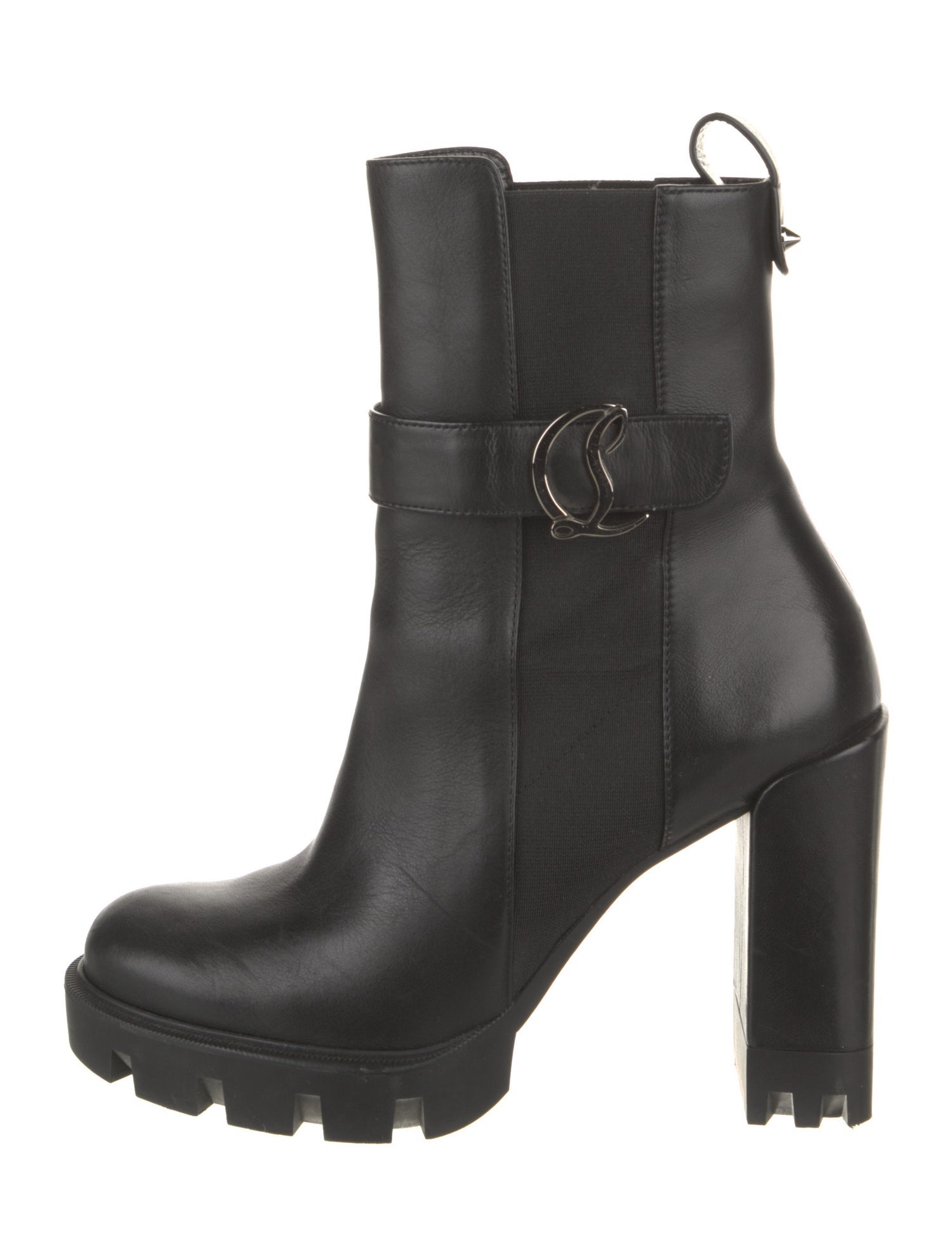 Christian Louboutin Spike Accents Leather Chelsea Boots