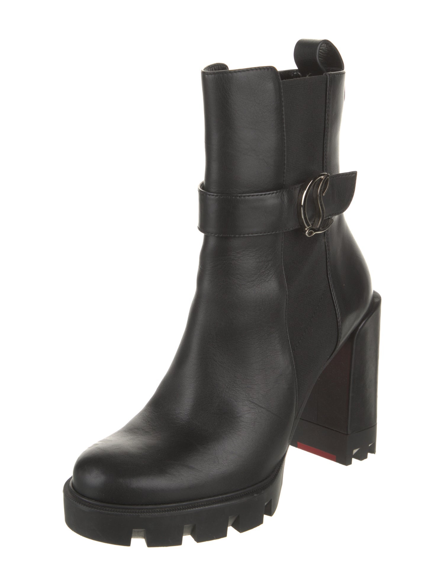 Christian Louboutin Spike Accents Leather Chelsea Boots