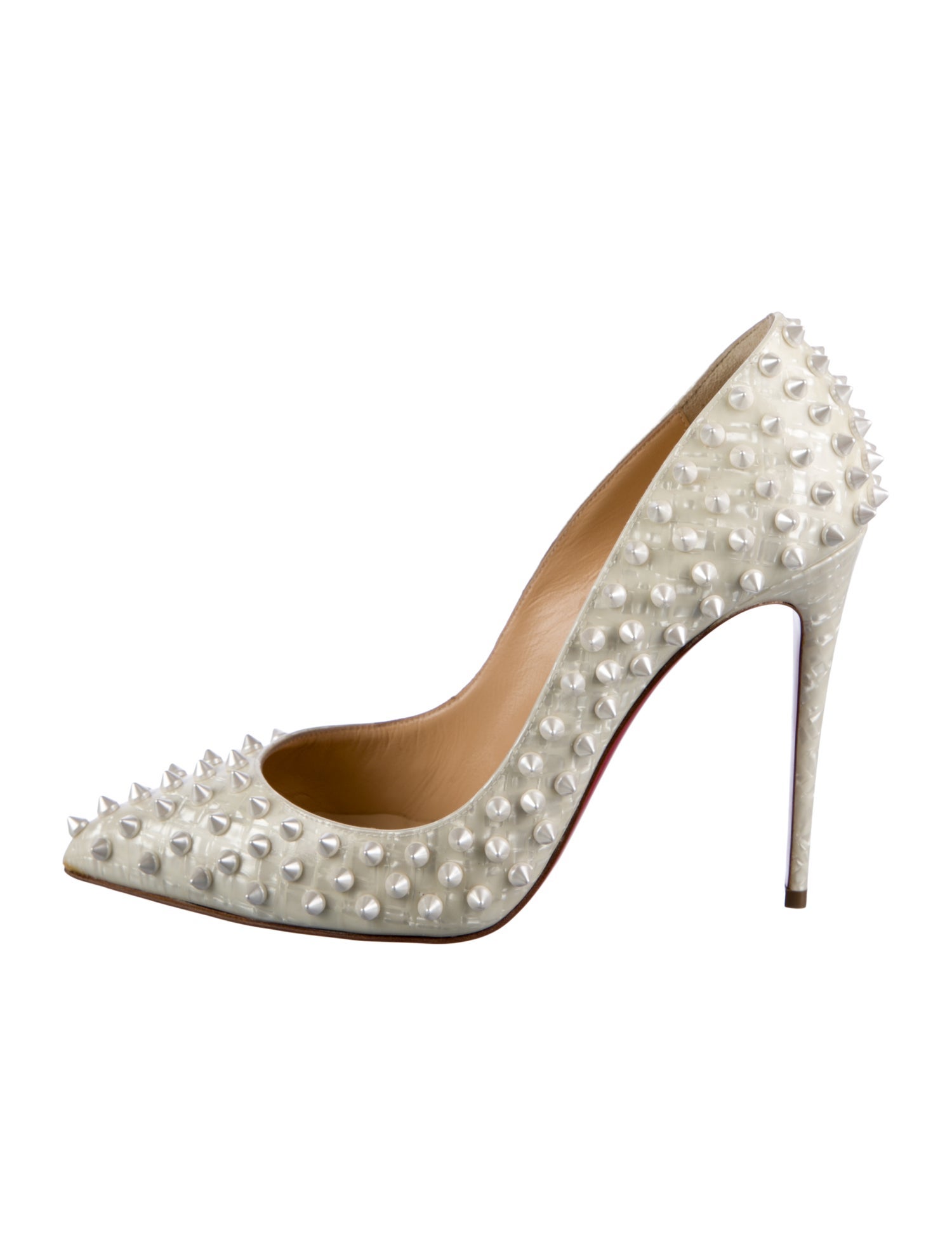 Christian Louboutin Patent Leather Studded Accents Pumps