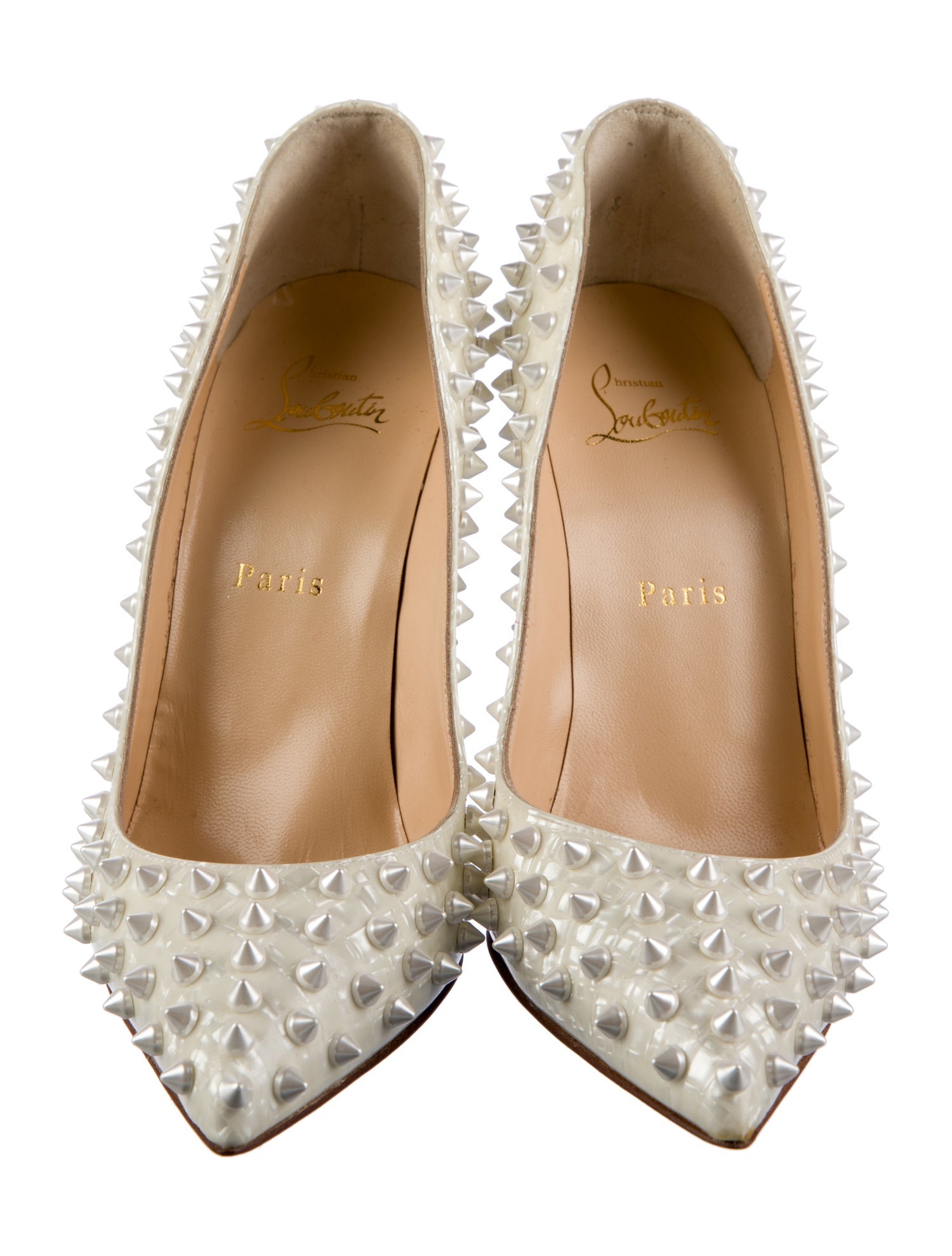 Christian Louboutin Patent Leather Studded Accents Pumps
