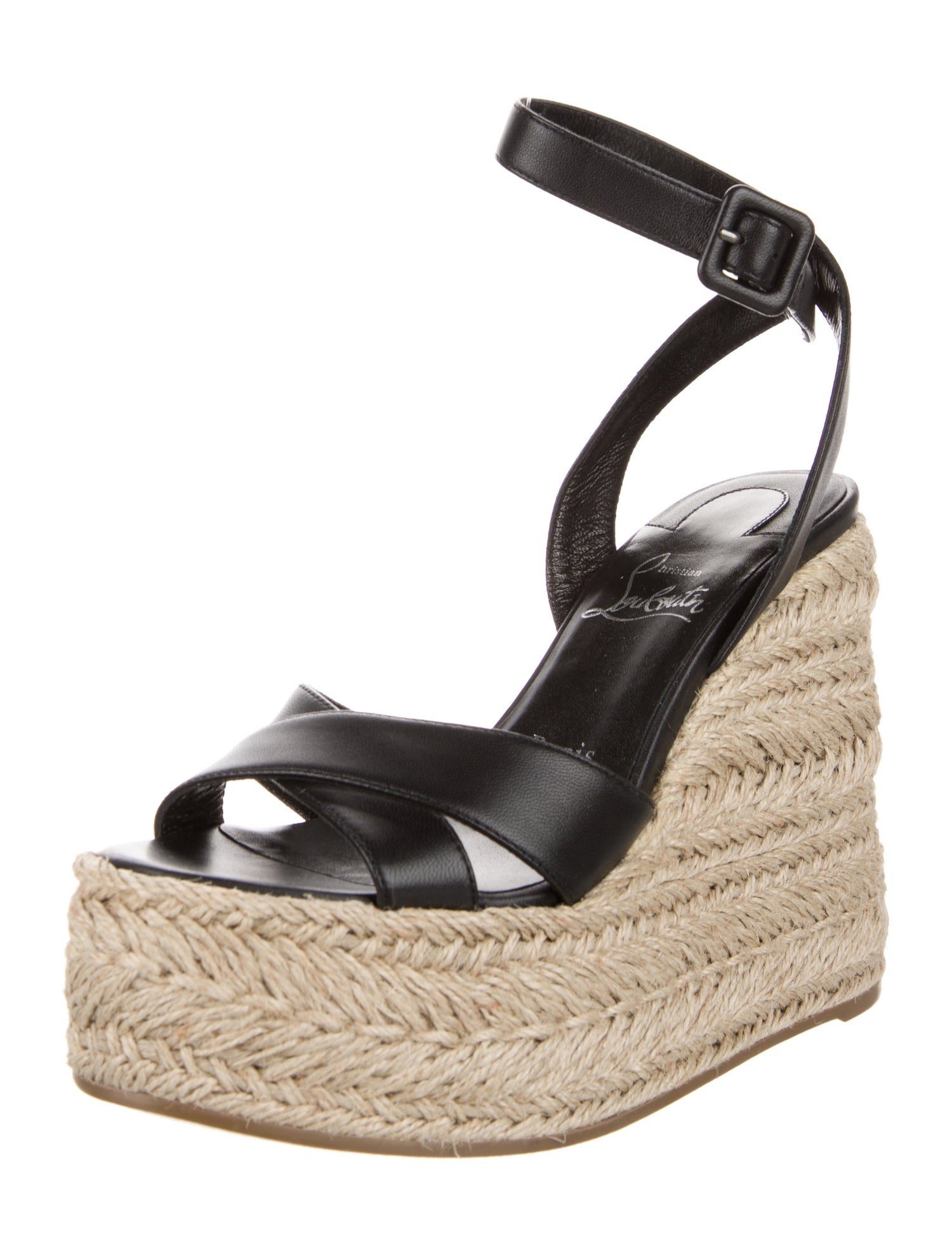 Christian Louboutin Leather Colorblock Pattern Espadrilles