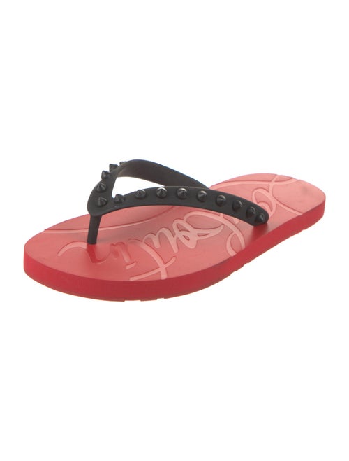 Christian Louboutin Rubber Studded Accents Flip Flops