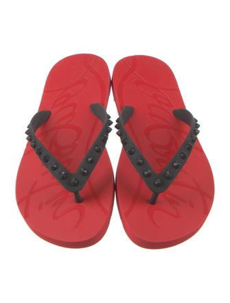 Christian Louboutin Rubber Studded Accents Flip Flops