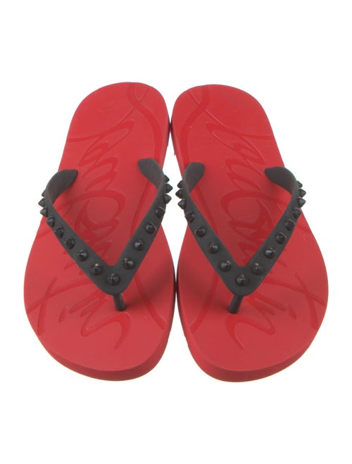 Christian Louboutin Rubber Studded Accents Flip Flops
